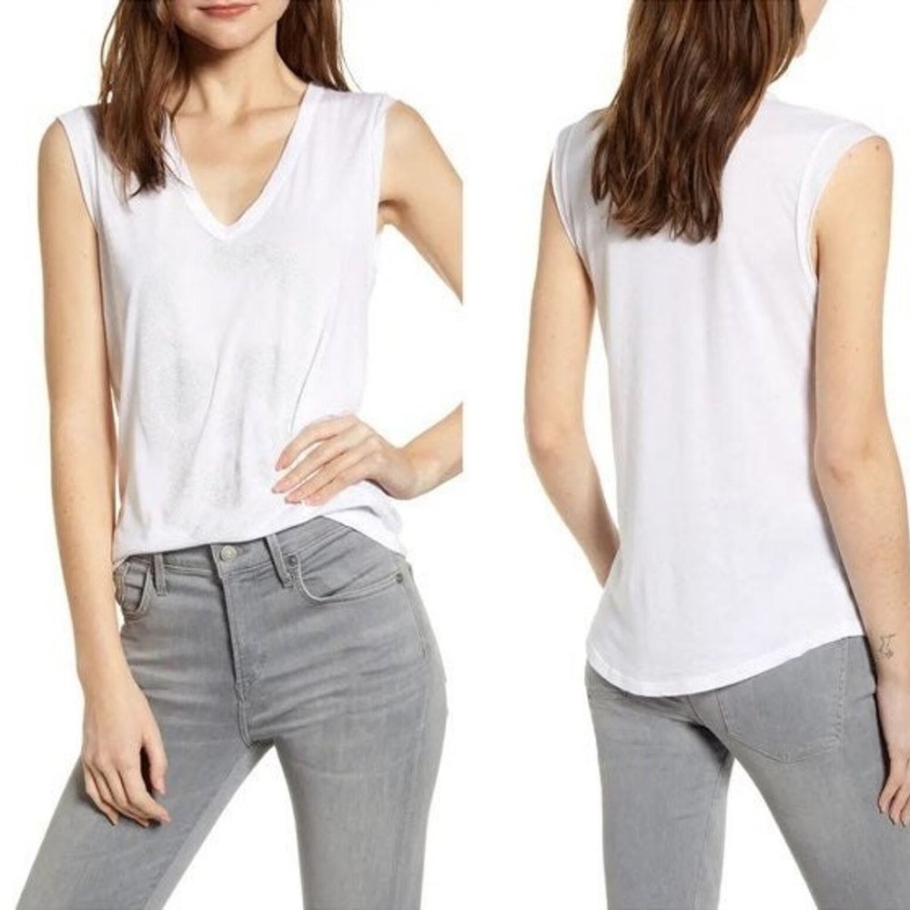 Zadig & Voltaire Brooklyn Strauss Skull Jersey Tank in White